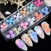 48pcs Flower Butterfly Nail Art Charms Glitter Decals Decoration 3D Nail Flower Flat Design Acrylic Nail Art Stud 2021 for Women DIY Manicures Jewelry Salon Nail Accessories Supplies