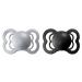 BIBS Supreme Baby Pacifier 2-Pack | Made in Denmark | BPA Free | Natural Rubber | Size 1 (0-6 Months) | Cloud/Black - Buy Online on GoSupps.com