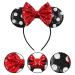 Black Dot Mouse Ears Headband with Bow and Sequins for Girls & Women - Perfect for Parties & Cosplay - Buy Online on GoSupps.com