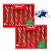 Ja'Cor Peppermint Candy Canes Spoons Red & White Edible Spoon for Hot Chocolate Cocoa Tea Coffee Christmas Stocking Stuffer Party Favors Decorations Bundle with 1-Collapsible Cup(2 Box 12 Ct)
