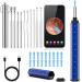 Ear Wax Removal Tool Camera for iOS & Android - Ear Wax Removal Kit Ear Cleaner with Camera HD 1296P 10 Ear Picks 18 Silicone Spoons Ear Camera for Cleaning - Blue