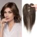 Hair Toppers for Women Human Hair Topper Brown 10 Inch Real Hair Wiglets Hairpieces Hair Toppers for Thinnning Hair Women Real Hair 4# (Medium Brown)