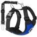 Slowton dog harness with seat belt for car double-lying breathable latex network tissue puppy harness regular safety harness dog for all everyday sports (blue l) l blue