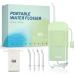 Cordless Water Flosser for Teeth Cleaning Portable Dental Oral Irrigator 4 Clean Modes Rechargeable Sufficient Battery Power Collapsible 4 Tips IPX7 Waterproof with Travel Bag Green