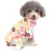Zunea Little Dog Jumpsuit Pajama - Soft Cotton Donut Print Romper for Cats & Puppies | Four-Legged PJs (Size M Pack of 1) - Buy Online on GoSupps.com