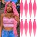 Xtrend Pink Braiding Hair Pre Stretched 8 Packs Kanekalon Jumbo Braiding Hair Extensions 26 Inch High Temperature Synthetic Fiber Hair Extension for Box Braids Crochet Braids Braiding Hair (Pink#) 26 Inch (Pack of 8) Pink