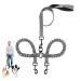 Double Dog Lead for Walking 2 Dogs Double Dog Lead Splitter Reflective Dual Dog Leash for Puppy Walks Dog Leash 360 Swivel Rotation Grey