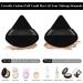 Ondaring 6Pcs Makeup Powder Puff Triangle Velvet Powder Puff with Ribbon Band for Contouring Under Eyes Corners for Loose Powder Body Powder Makeup Tool 6pcs Black - Buy Online on GoSupps.com