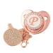 26 Letters Infant Pacifier - Pink Luxury Soothing Dummy with Chain Clips for 0-18M | Bling Pacifier for Babies - Buy Online on GoSupps.com