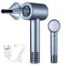 Cordless Ionic Hair Dryer with Digital Screen 4 Mode Charging Blow Dryer with Magnetic Nozzle Travel Hair Dryer for Women Kids Outdoor Camping Beaches (Silver Grey) Dightal Screen Gray