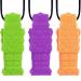 Munchewy Robot Sensory Caucettes (3 Series Pack) BPA-free silicone trailer of chewable jewelry chewing stick for autistic people ADHD SPD oral motor children children boys and girls green purple orange