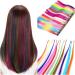 Feather Hair Extension Feather Hair Extensions for Braiding 100strands Straight Rainbow Color Green Yellow Pink Synthetic crochet hair extension set (Color : 1pc hair plier Size : 22inches) 22inches 1pc hair plier - Buy Online on GoSupps.com