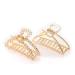 Textention Metal Hair Clips Hair Catch Barrette Jaw Clamp for Women Girls Half Bun Hair Claw Clips for Thick Hair (2 Pack) Pattern B: Gold + Silver