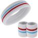 Yolev Striped Welding Band Set | Sports Headband & Bracelets for Men & Women - Red Blue White - Buy Online on GoSupps.com