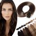 20" Keratin Pre Bonded Human Hair Extensions 100 Strands (#2 Dark Brown 50g)