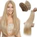 LAAVOO WEFT Extensions Real Hair For Sewing Hell Blond Tress Extensions Real Hair Light Brown Highlighted High Blond 40cm Saw in WEFT Real Hair Extensions smooth 100g #P12/24 40cm 1.24 #12/24