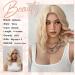 Kellynee Medium Blonde Shoulder Length Wig | Golden Synthetic Heat Resistant Hair for Women | Natural Curly Style for Daily/Party/Cosplay - Buy Online on GoSupps.com
