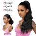 YUMOREAL Black Wavy Drawstring Ponytail Extension 22 Inch - Synthetic Heat-Resistant Fiber Hairpiece for Women - 1B (Natural Black) - Stylish and Versatile - Buy Online on GoSupps.com