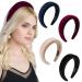 Blessing 4stk.Padded hair ripe frontal ligaments with hair tires women wide hair band hair jewelry sponge headband hair accessories for women black blue red apricot black & blue & red & apricot