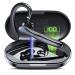 Csasan Bluetooth Headset V5.3, 20H Talk Single-Ear Bluetooth Earpiece with Dual ENC Noise Canceling Microphone, LED Display, IP7 Waterproof Headphone, HandsFree Earphone for Driving/Business/Office Black