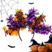 Halloween Headbands for Women - Pumpkin Ghost Bat Skeleton Colorful Wool Strips Halloween Hair Bands | Halloween Accessories for Adults Halloween Headwear Favors