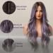 YUSHU Long Purple Ombre Wig 26 Inch - Heat Resistant Synthetic Wavy Colored Wig for Women - Perfect for Daily Wear, Parties, and Cosplay - Buy Online on GoSupps.com
