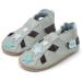 Dotty Fish Soft Leather Toddler Sandals with Suede Soles | Non-slip | Grey Star | Sizes 0-6M to 3-4Y - Buy Online on GoSupps.com