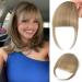 REECHO Clip in Bangs,100% Human Hair Wispy Bangs Clip in Hair Extensions, Blonde Air Bangs Fake Bangs Fringe with Temples Hairpieces for Women Daily Wear - Ash Brown Air Bangs Ash Brown