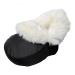 Lambskin - FOOT WARMER cuddly Merino fur natural fur color black/white