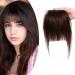 Clip in Fringe Thick Bangs Human Hair Piece #4 Medium Brown