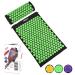 Acupressure set acupuncture mat acupressure pillow and acupressure pillow ideal set for pain relief in the head and neck comes with a bag unisex - green