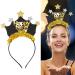 Makenlug Happy New Year Headband 2024 New Year Eve Party Star Crown Headband for Kids Adults New Year Costume Holiday Party Favors Photo Props Gifts