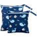 Pack of 2 Wet Bags for Kindergarten & Daycare - Organize Toddler Diapers Travel Gym Beach | Whales Design - Buy Online on GoSupps.com