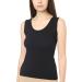 Cottonil Black Sleeveless Wide Round Neck Top for Women XL