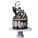 Fishing 60th Birthday Cake Topper for Man Fisherman Theme Decoration Funny 60 Year Fabulous and Happy Sixty Party Handmade (Black)