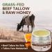 Beef Tallow & Honey Balm - All-Natural Moisturizer for Face & Body | Grass-Fed Tallow & Raw Honey Hydration - Buy Online on GoSupps.com