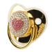 Heart Shape Baby Pacifier with Shiny Rhinestones | Soft & Light for Newborn Girls (Gold) - International Shipping Available - Buy Online on GoSupps.com