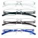 MMOWW 4 Pack Rimless Reading Glasses for Men and Women with Clear Rectangle Blue Light Blocking Glasses +1.0 4pcs-mix 1.0 x