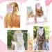 Floral Hair Bows Set - Women/Girls Barrettes Clips - Hair Accessories in White/Pink/Blue/Black (4pcs) - Buy Online on GoSupps.com