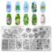 WOKOTO 6Pcs Flower Nail Stamping Plates - Spring Summer Mix Size Image Leaves Templates Stencils Art Kit for Nails - Buy Online on GoSupps.com