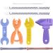 AUXHCYL 6 Pack Baby Teething Toys for 0-6 Months 6-12 Months Silicone Baby Molar Teether Chew Toys Hammer Wrench Spanner Pliers Shape and Hollow Teether Tubes