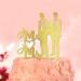 Same Sex Cake Topper Gay Two Men Silhouette Love Gay Wedding Cake Decorations Customize Name Est Date Men Gifts Glitter Gold 6inch Style-14