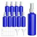 10*100ml spray bottle Portable refillable plastic atomizer Spray bottle Small for skin care water essential oil pharmacist perfume dust for air travel or outdoor sports (blue)