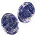 Nupuyai 2pcs Sodalite Oval Thumb Worry Stone Set Energy Crystal Pocket Palm Stone for Healing Anxiety Stress Relief Reiki Therapy 45x35mm #1-blue