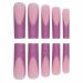 MISUD Extra Long Square Press on Nails - Matte Bling Glitter Acrylic Nails Fuchsia Sparkly Sequins French Tip Design - 24 Pcs Artificial Nails for Glamorous Looks - Buy Online on GoSupps.com