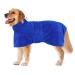 Dolahovy microfiber dog bathrobe towel adjustable dog drying coat super absorbent fast dry dog robe towel dog bathroom robe for small medium large dogs xl blue