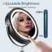 Quinskkin 8 Lighted Rechargeable Magnifying Makeup Mirror 7X Magnification with Stand and 3 Color 360 LED Lights - Black - Buy Online on GoSupps.com