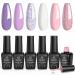 beetles Gel Polish Nail Set 6 Colors Romantic Garden Collection Pink Purple Glitter Milky White Soak Off Led Lamp Cured Diy Manicure Kit