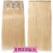 SEGO Real Hair Clip-in Extensions - 8 Piece Party Set 100% Remy Medium Blonde #24 25cm - 110g - Buy Online on GoSupps.com