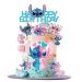 16pcs Stit Birthday Cake Topper Stit Blue Birthday Party Supplies Birthday Party Cake Topper for Stit Birthday Party Decorations